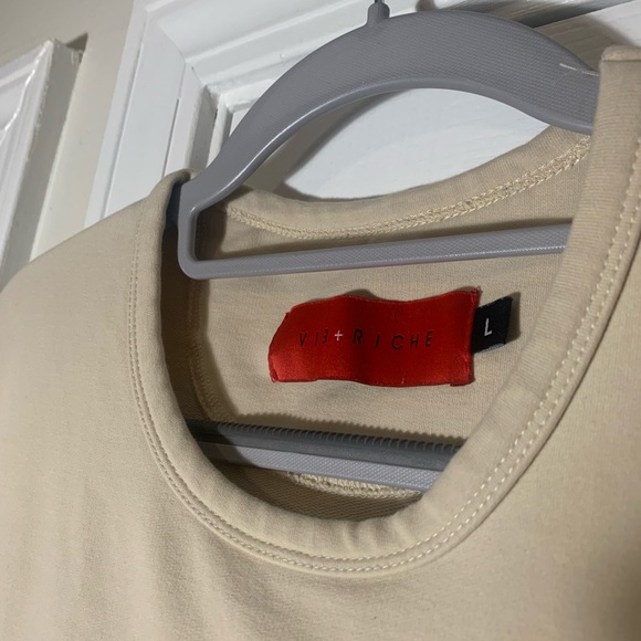 Vie Riche Sweatshirt/ Thick Athletic Tee with Split Hem Zip. Sz L - Picture 2 of 3